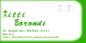 kitti borondi business card