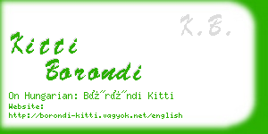 kitti borondi business card